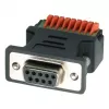 EXSYS EX-49111 9-pin D-Sub uttag till 9-pin skruvplint adapter med tryckknapp, grå