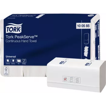 TORK PeakServe® Continuous™ handduk H5 Interfold, 1-lag, vit, 4920 handdukar (100585)