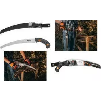 Bradas V-SERIES Garden Saw with Holster, 320 mm SK5 Hardened Steel Blade, Triple-Ground Teeth, Pull-Stroke Cutting KT-V1404K