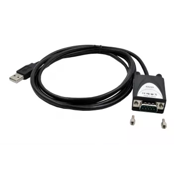 EXSYS EX-1311-2IS USB 2.0 till RS-232 seriell adapter med FTDI FT232RL-krets, 921,6 Kbps, DB9-kontakt, 0,8 m kabel