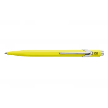 Caran d'Ache 849 PopLine Fluo kulspetspenna, fluorescerande gul, blått bläck, medium 849.470