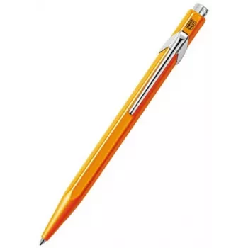 Caran d'Ache 849 PopLine Fluo kulspetspenna, fluo orange, blått bläck, medium 849.030