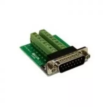 EXSYS EX-49010 15-pin D-SUB hona till 16-pin skruvplint adapter, grön/silver