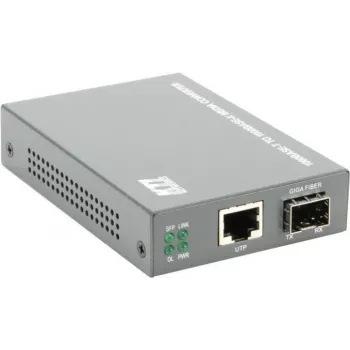 KTI Networks KGC-300 Gigabit Ethernet-mediekonverterare, RJ45 till SFP, multimode/singlemode