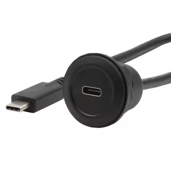 EXSYS EX-49222 USB-C panelmonterad adapterkabel, USB 3.2 Gen 2, 10Gbps, 100W PD, 30cm