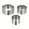 Metaltex runda rostfria kokringar, 3-set, silver, 45 mm höjd 204536010