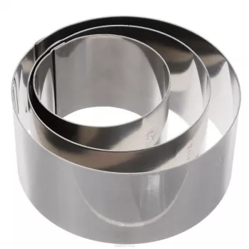 Metaltex runda rostfria kokringar, 3-set, silver, 45 mm höjd 204536010