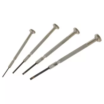 C.K Tools T4852P precisionsskruvmejselset, 4-delar, spår, 2,0/2,5/3,0/3,5 mm, kromvanadin, tvåkomponentshandtag
