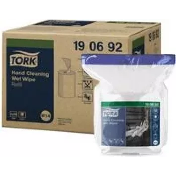 TORK 190692 premium handrengöringsservetter, 58 st, 300 x 270 mm, lösningsmedelsfri, pH-neutral, aloe vera & glycerin, återförslutbar burk