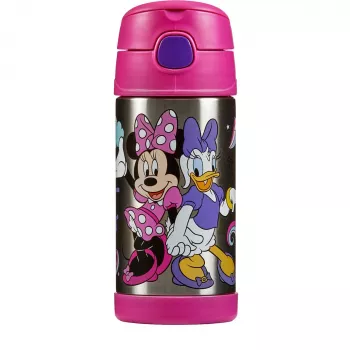 THERMOS FUNTAINER dryckesflaska med sugrör, Disney Minnie Mouse, 0,35 L, rostfritt stål, rosa 4113.412.035