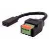 EXSYS EX-49122 USB-C-uttag till 5-polig plintadapter med tryckknapp, USB 2.0, 15 cm