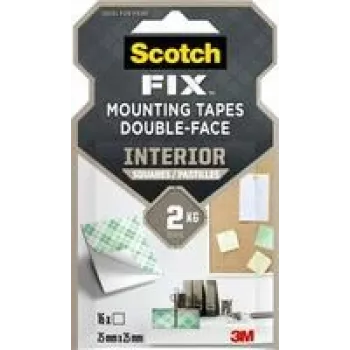 3M Scotch-Fix monteringsrutor för inomhus 25 mm x 25 mm vit (12-pack) 7100263584