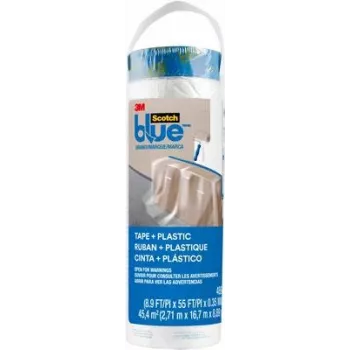 3M PT2093EL-107 täckfolie med tejp, transparent med blå tejp, 17 m x 2,7 m