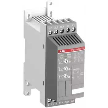 ABB PSR16-600-70 mjukstartare, 16 A, 208-600 V AC, 100-240 V AC styrning, 3-fas, 7,5 kW vid 400 V 1SFA896107R7000