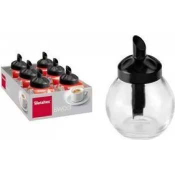 Metaltex Sweet sockerströare-set, rund, svart lock, glas & ABS, 6 delar 252918080