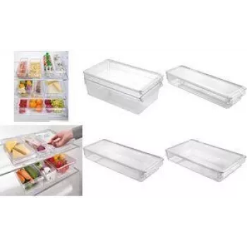 Metaltex Frigo-System organizer, liten, med lock, transparent, polystyren PS, 1 st (235412000)