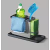 Metaltex Tidytex Sink Organizer, Plastic, Grey, 2 Extendable Holders for Sponges and Dishcloths 297530109