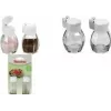 METALTEX salt- och pepparkar set med snäpplock, glas och vit plast, 2 st 252911080