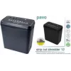 PAVO strimleskande dokumentförstörare 12 ark, 6 mm strimlor, 220 mm inmatning, 18 L behållare, svart (8000784)