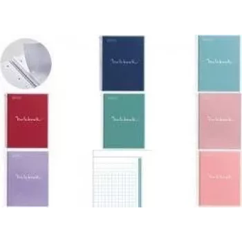 MIQUELRIUS kollegieblock anteckningsbok EMOTIONS, DIN A4, marin Seyès, 80 blad, 90 g/m², vitt papper, spiralbindning, mikroperforerad, 4-hålsstansad, kartongomslag (MR2103)