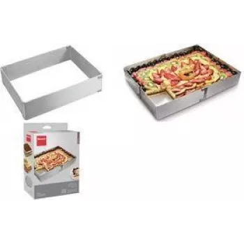 Metaltex rektangulär justerbar rostfri tårtram, silver, 1 st 257717000