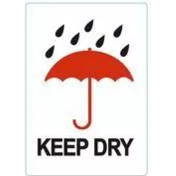 RILLPRINT KEEP DRY permanent varningsetiketter, vit/röd/svart, 74 x 105 mm, 500 etiketter per rulle 76960