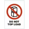 RILLPRINT DO NOT TOP LOAD permanent självhäftande varningsetiketter, vit med röd/svart text, 74 x 105 mm, 500 etiketter per rulle 76950