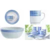 Esmeyer Arcoroc BRUSH serveringsskål set, 170 mm, blå/vit, härdat glas, diskmaskinssäker, 6 delar (415-065)