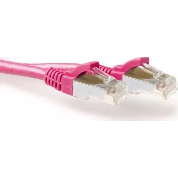 ACT rosa 0,5 m LSZH S/FTP CAT6A Snagless RJ45-patchkabel (FB8800)