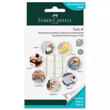 Faber-Castell Tack-It häftmassa, löstagbar & återanvändbar, vit, 84 st (589150)