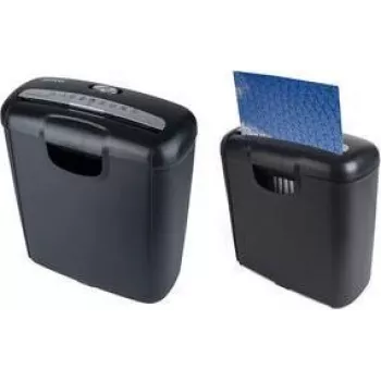 PAVO remsneddelare dokumentförstörare 6 ark, 6 mm, 220 mm, svart (8038770)