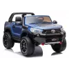 LEAN CARS Toyota Hilux DK-HL850 elektrisk leksaksbil för barn, blå lackerad, 4x4, 2-sitsig, fjärrkontroll, LED-lampor, MP3, Bluetooth