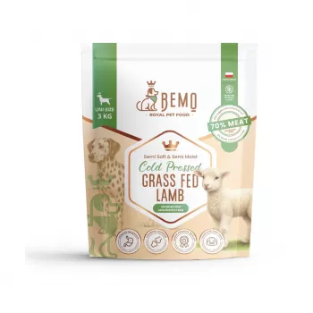 BEMO Cold Pressed Grass Fed Lamb - Dry Dog Food - 3kg