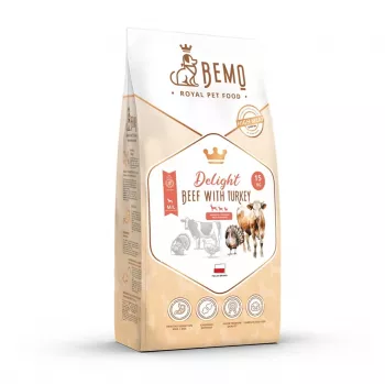BEMO Delight nötkött med kalkon torrfoder för hundar 15 kg