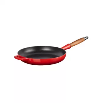 LE CREUSET gjutjärnsstekpanna med trähandtag 28 cm röd