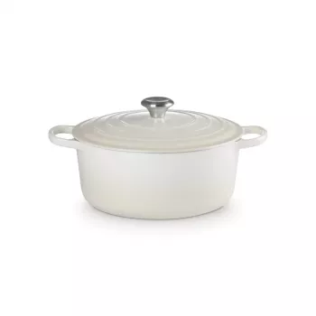 LE CREUSET rund gryta i emaljerat gjutjärn 34cm 12L creme