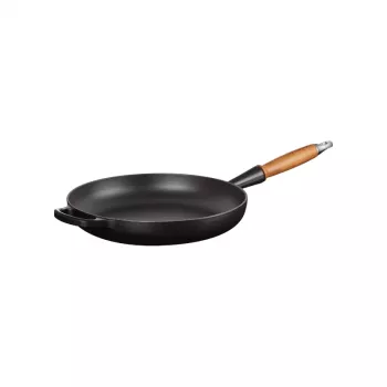 LE CREUSET gjutjärnsstekpanna med trähandtag Ø28 cm mattsvart