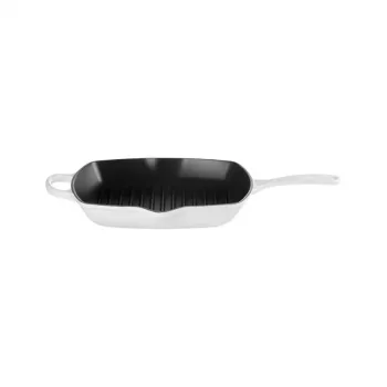 Le Creuset gjutjärnsgrillpanna kvadratisk 26x26 cm vit