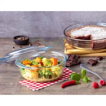 PYREX Essentials Glass Container with Lid 1.4L Ø17cm