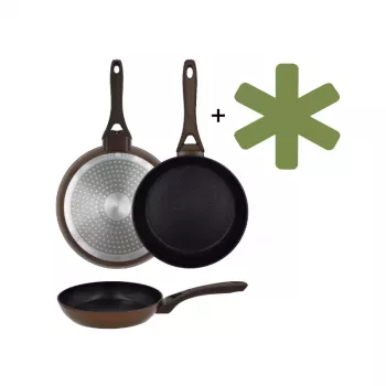 NEWILL Natura 24 cm induktionsstekpanna med skyddskant, brun
