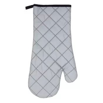 ASI COLLECTION värmetålig grillhandske 18x38 cm silver med svarta sömmar