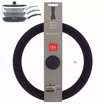 ASI COLLECTION universallock med silikonkant 3-i-1 Ø28/30/32 cm