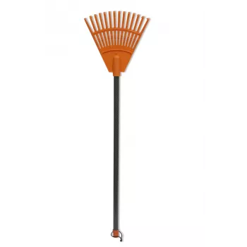 HORTUS liten handräfsa med handtag, orange, 20 cm huvud, 14 tänder