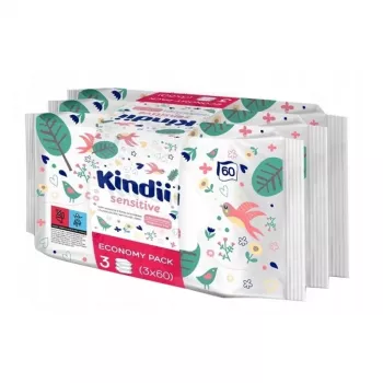 Kindii Sensitive baby våtservetter set 3x60 st