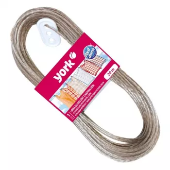 YORK tvättlina med metallkärna 20 m vit