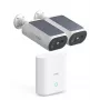 AOSU Smart Security SolarCam P1 SE System 2-kamerapaket, 2K QHD, trådlös, solcellsdriven, färgnattseende, tvåvägsljud, IP65, 2 kameror