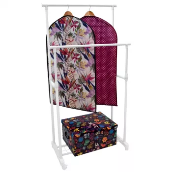 ORDINETT Deluxe Double White 88x43x98-175cm vertikalt torkställ