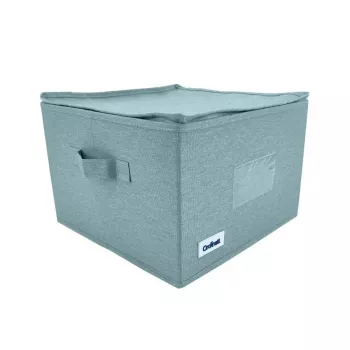 ORDINETT Kvadratisk förvaringsbox med dragkedja 30x30x21 cm mint
