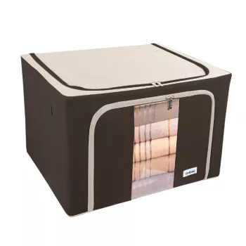 ORDINETT Tyglåda L 50x40x32 cm sortiment – hopfällbar förvaringslåda med lock och handtag, 64 L