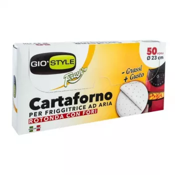 GIOSTYLE 50 st Ø23cm pappersinsatser till varmluftsfritös för 4,5L